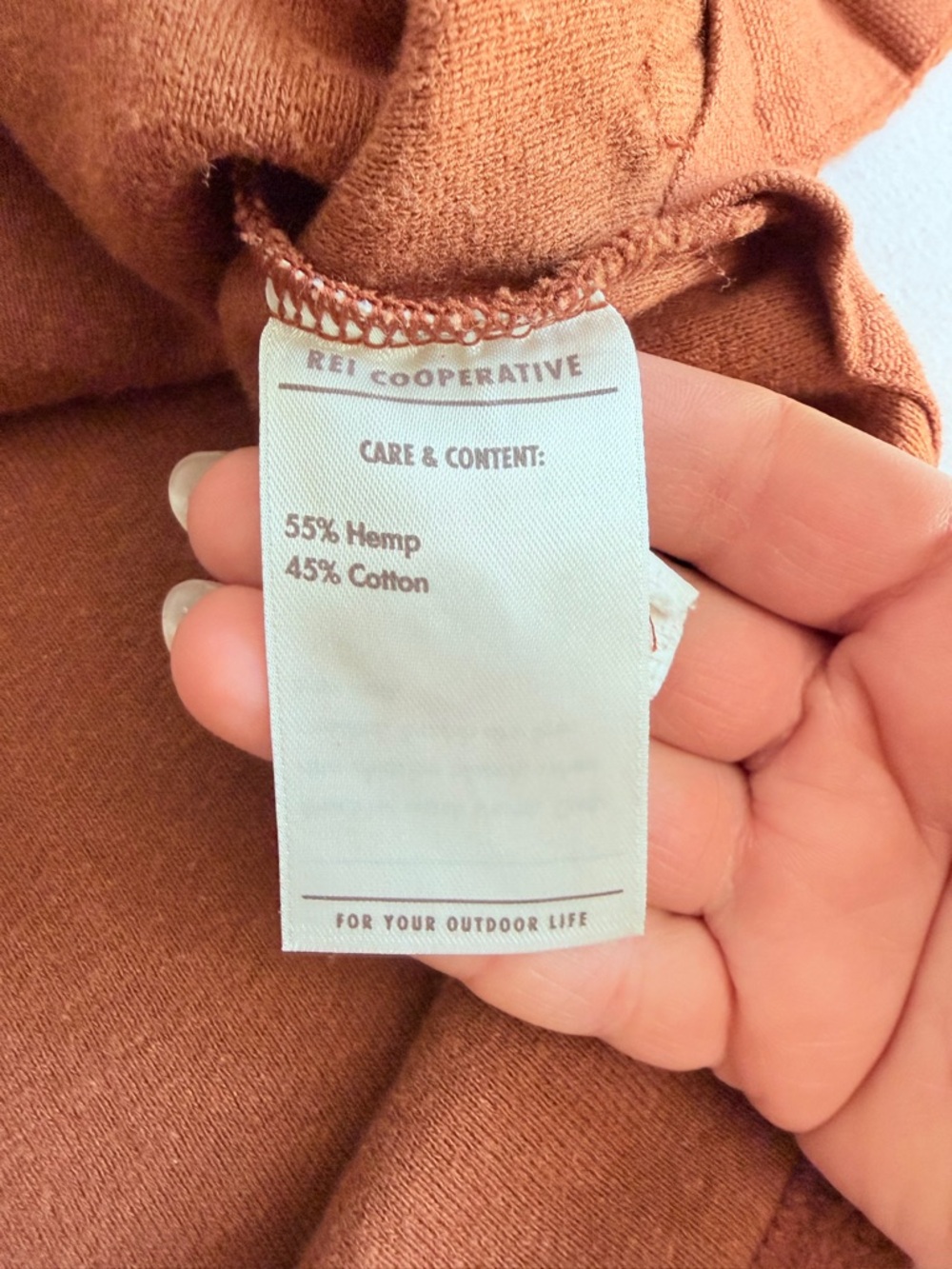REI Co-op "Wallace" Lake Hemp Cotton Rust Orange Fleece Pullover Gorpcore Camp - Picture 12 of 16